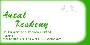 antal keskeny business card